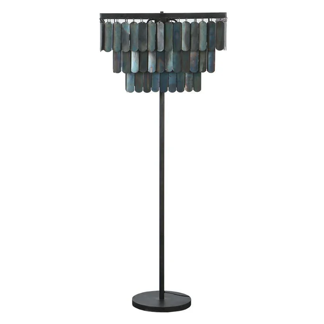Floor lamp metal slats square Lara