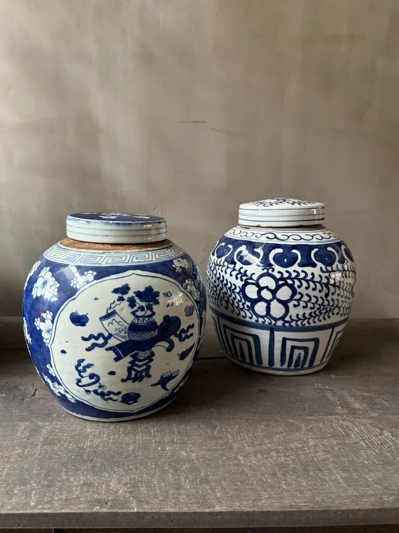 Antieke Chinese gember pot met deksel - My Sober Home