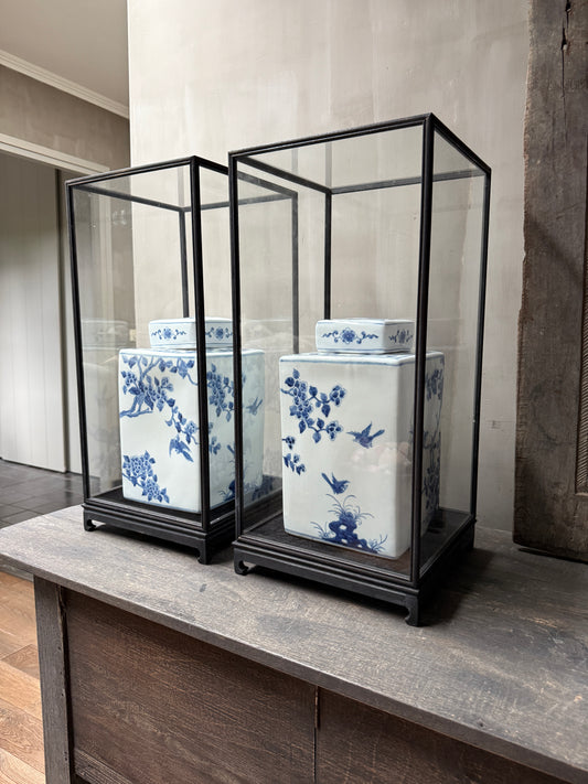 Oude Chinese vierkanten gember pot met deksel