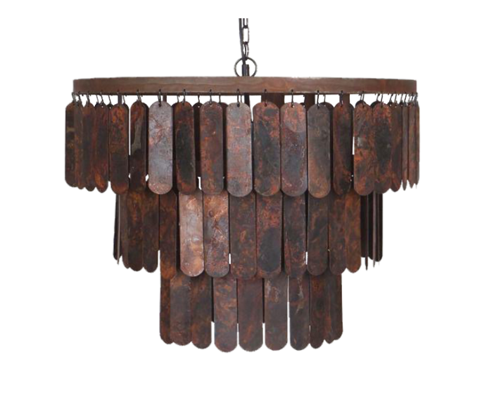 Pendant lamp metal discs Amber S