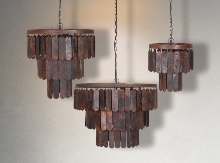 Pendant lamp metal discs Amber S
