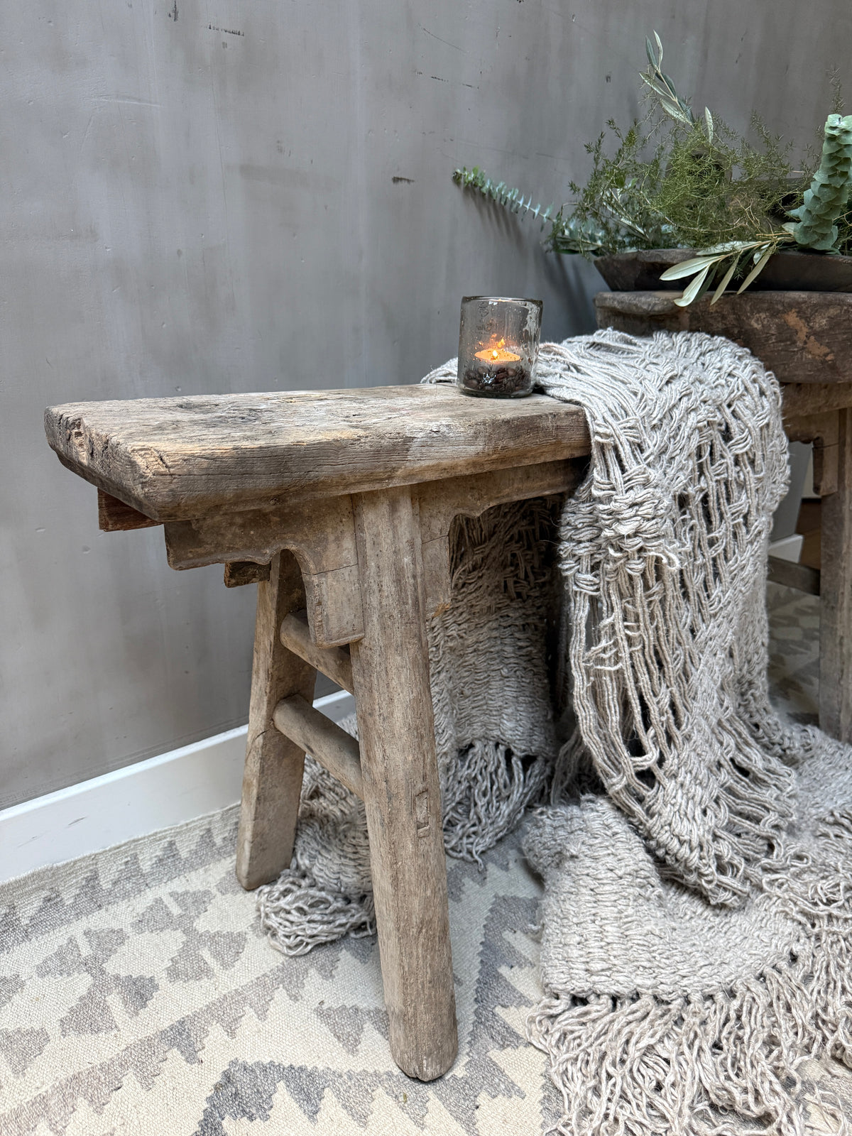 Old Chinese wooden bench
