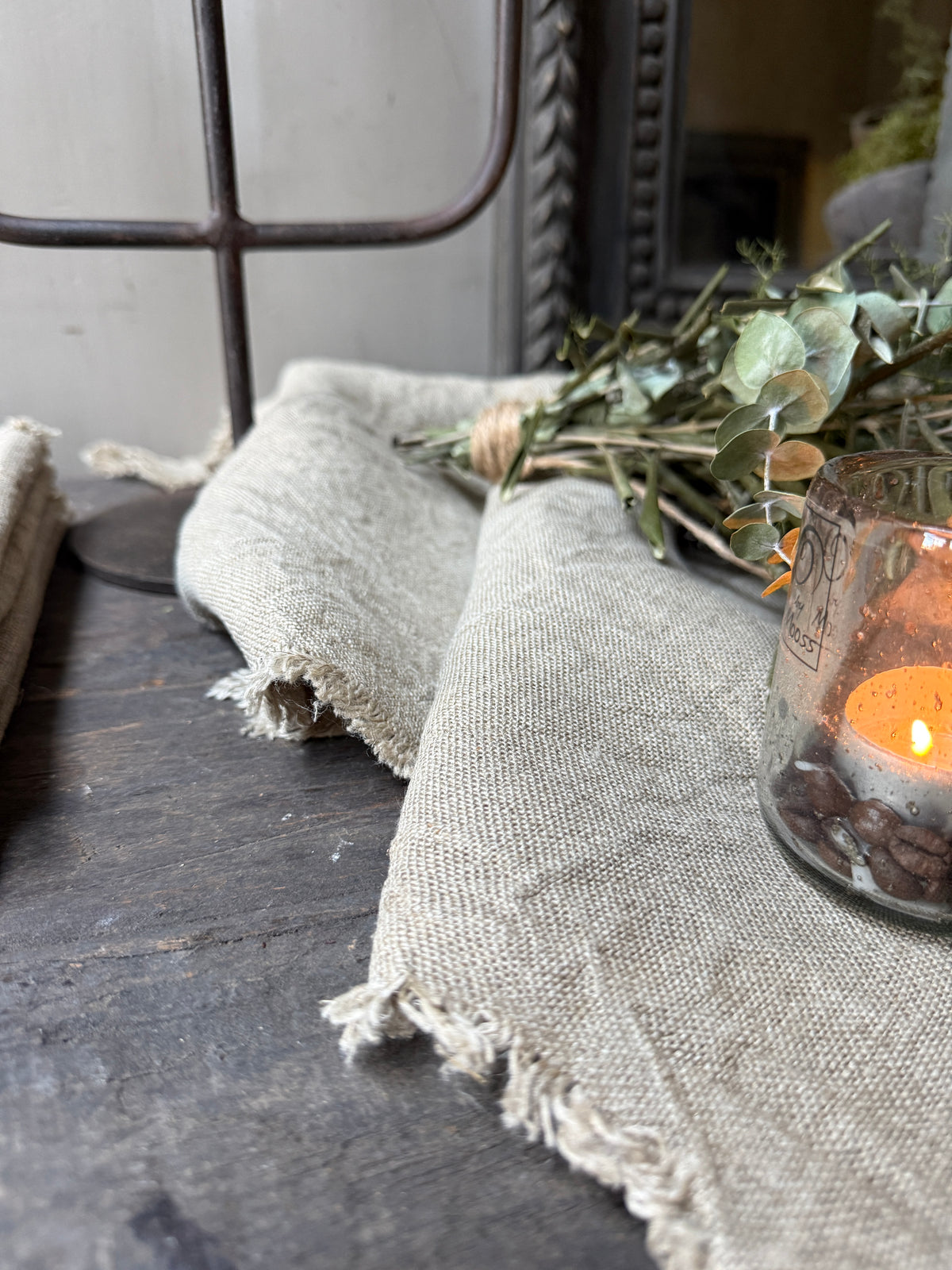 Shabby doek linnen naturel 45 x 45
