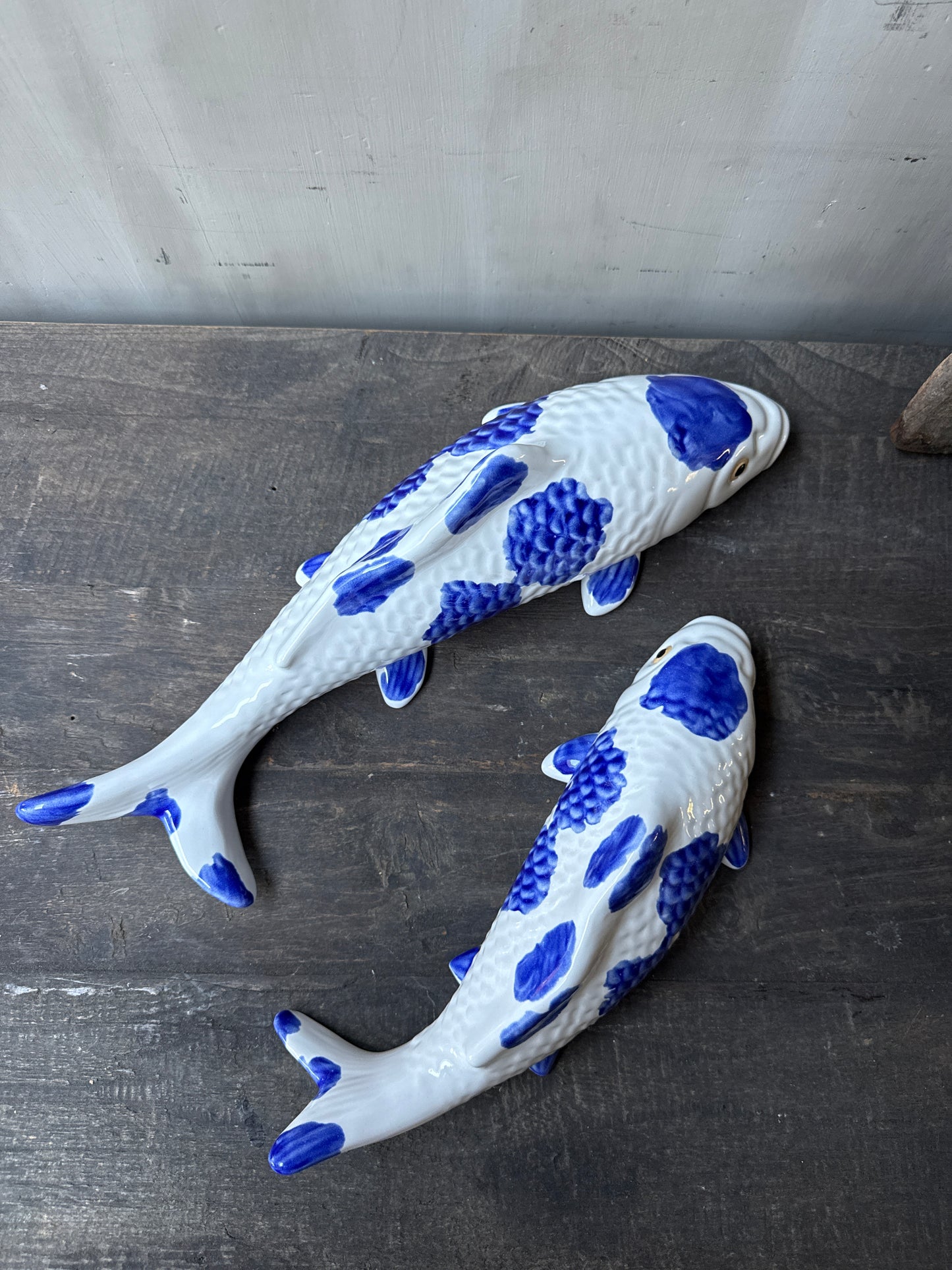 Fisch weiß-blau Porzellan