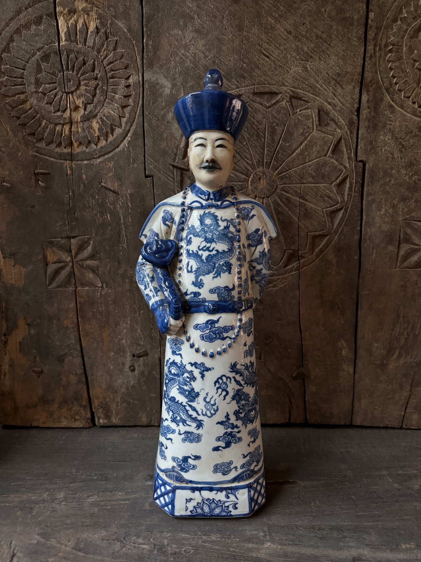 Chinese porcelain statuette of an emperor standing