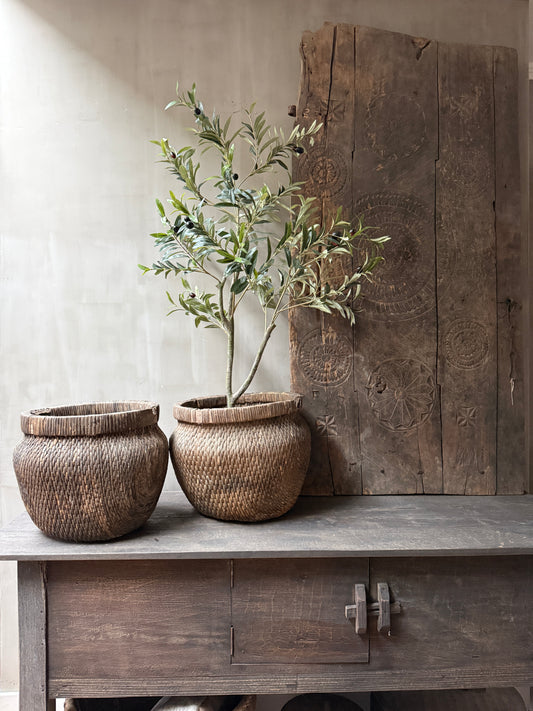 Originele rieten Chinese korf mand