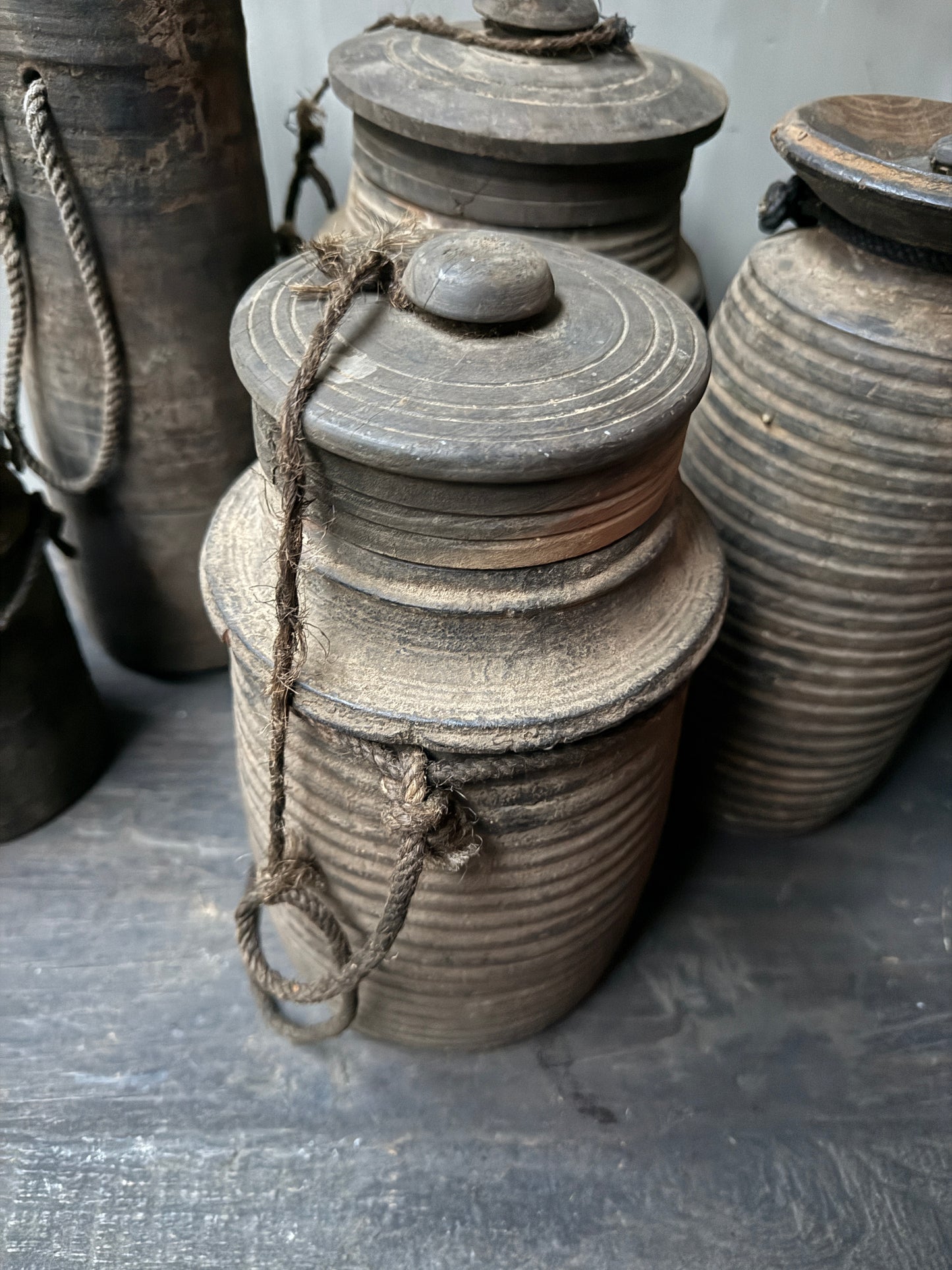 Wooden jar with lid