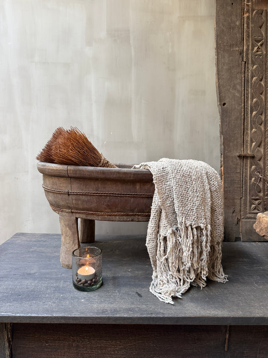 Interieur decoratie set olijfbak ovaal op pootjes