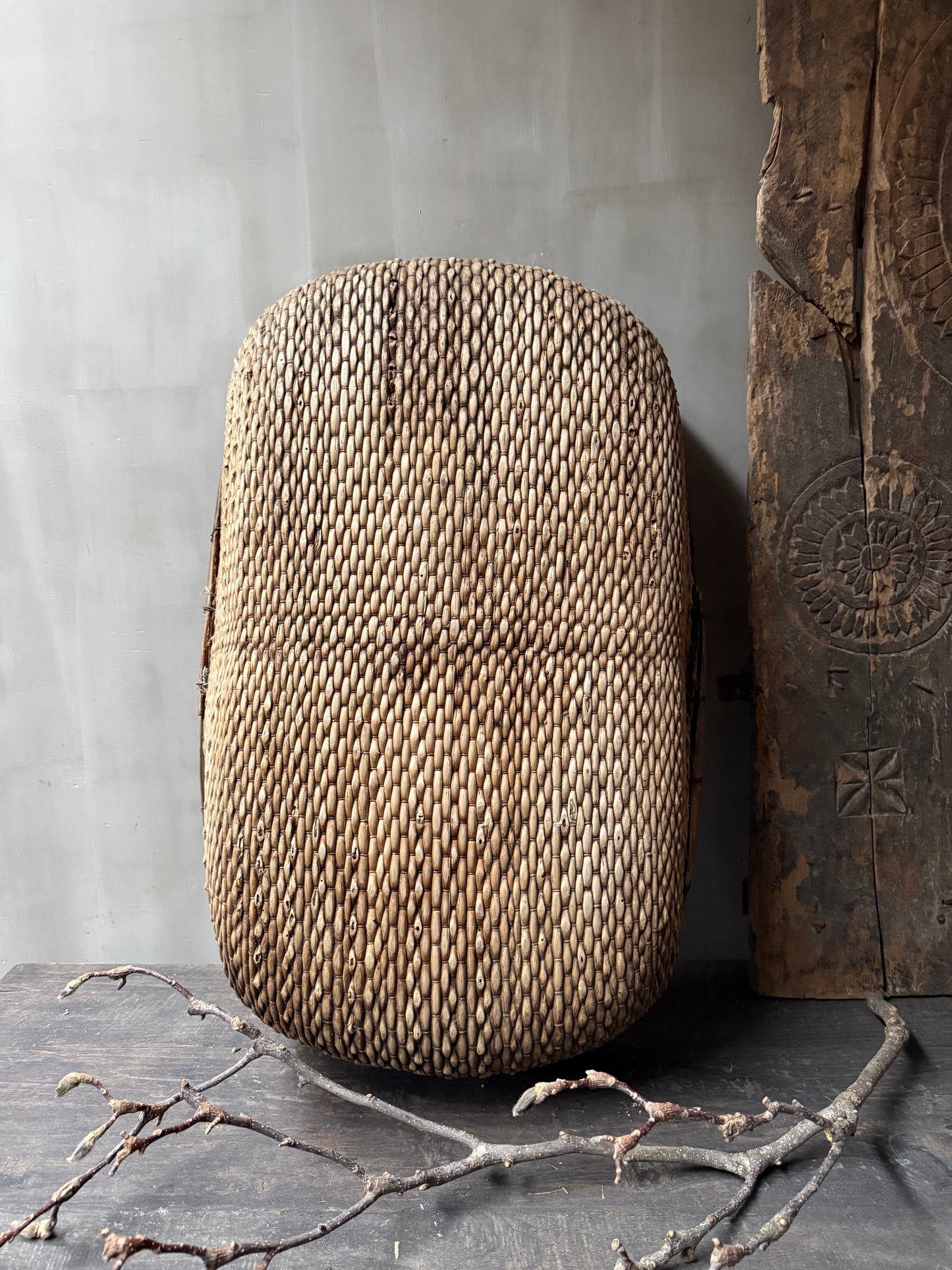 Oosterse oogst mand rechthoek