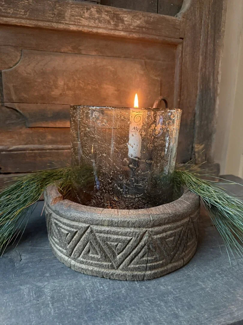 Interieur decoratie set schaal houtsnijwerk - My Sober Home