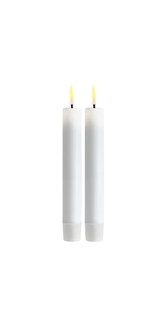 Set van twee witte LED kaarsen, landelijke woonaccessoire bij My Sober Home