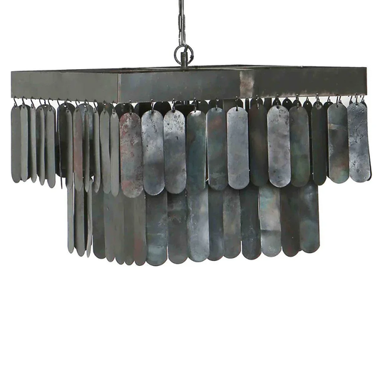 Hanging lamp metal discs square Lara M