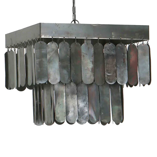 Hanging lamp metal discs square Lara S