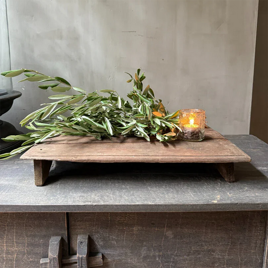 Oude houten bajot tafel / plank