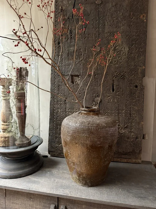Antieke originele Aziatische kruik/pot - My Sober Home