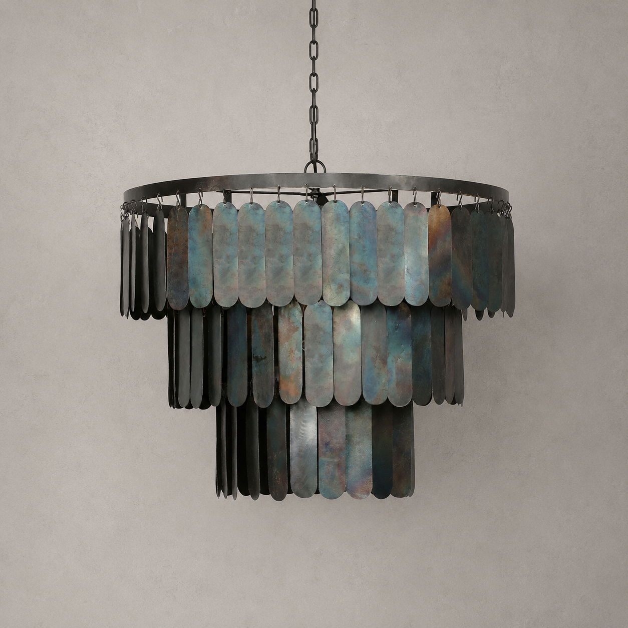 Pendant lamp metal discs Amber L