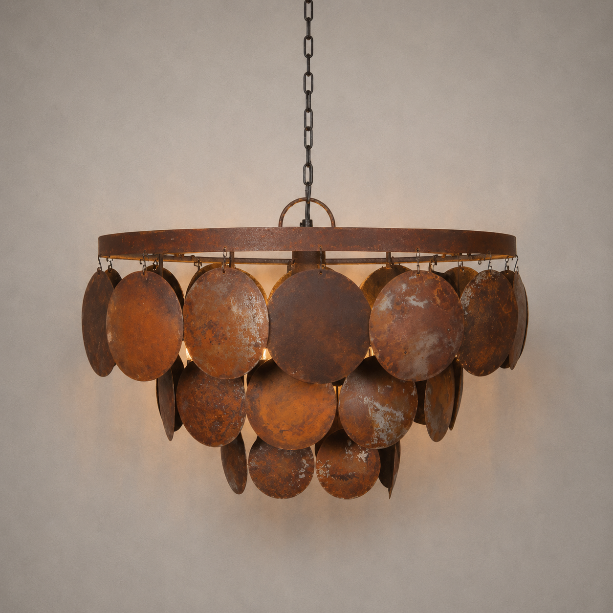 Pendant lamp metal round discs Lauren S