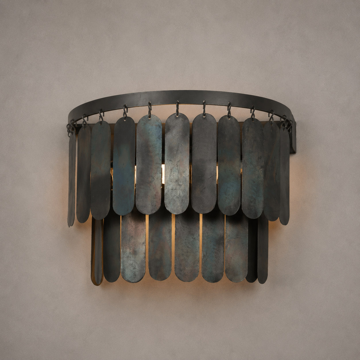 Wall lamp metal slats Amber