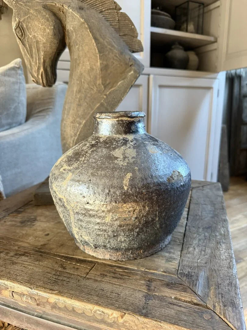 Chinese vaas / pot zwart - My Sober Home