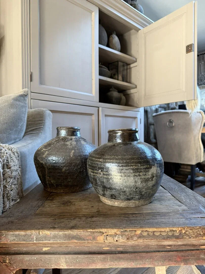 Chinese vaas / pot zwart - My Sober Home