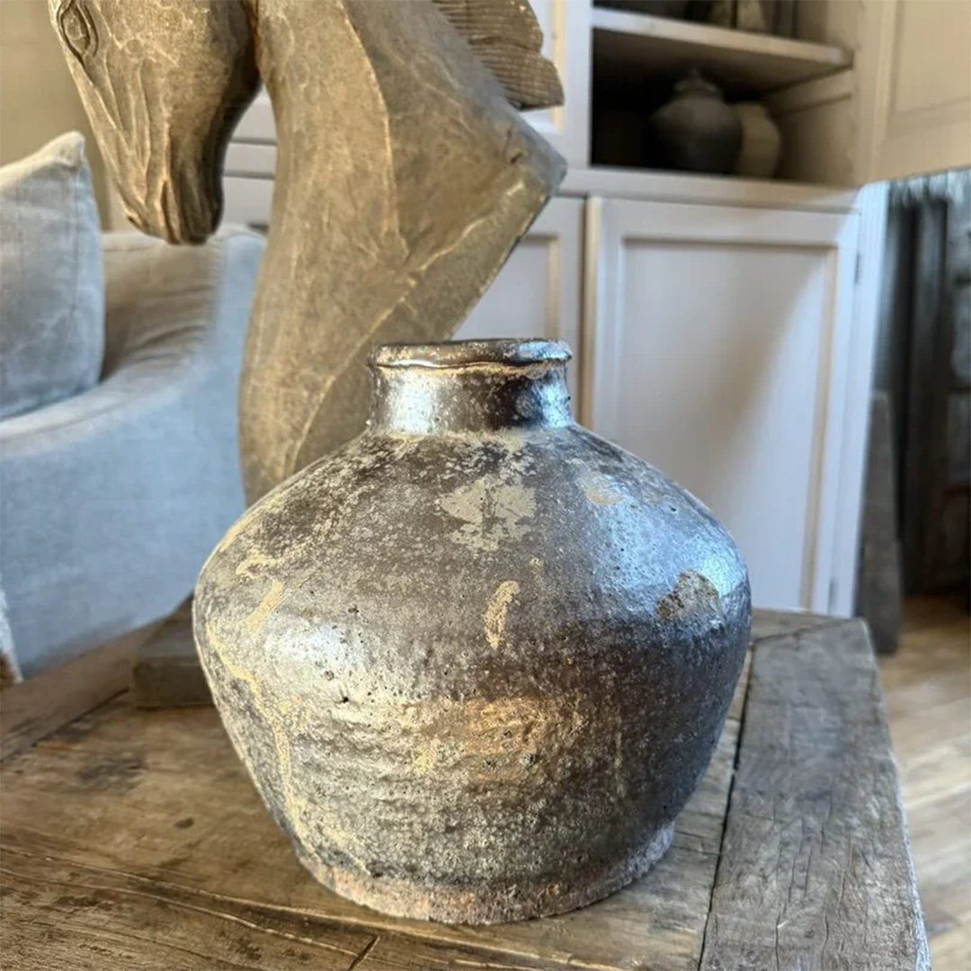 Chinesische Vase / Topf schwarz