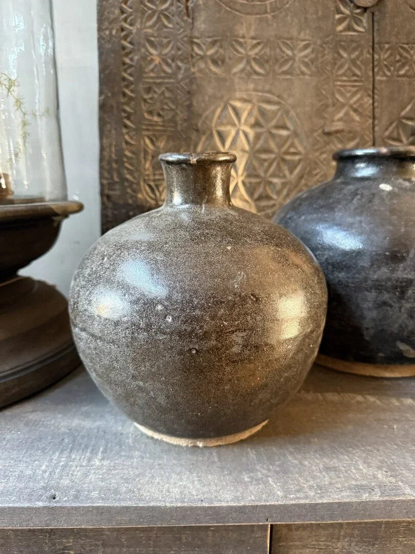 Chinese vaas / pot zwart - My Sober Home