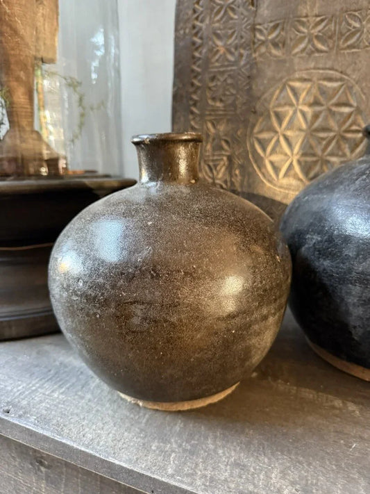 Chinese vaas / pot zwart - My Sober Home