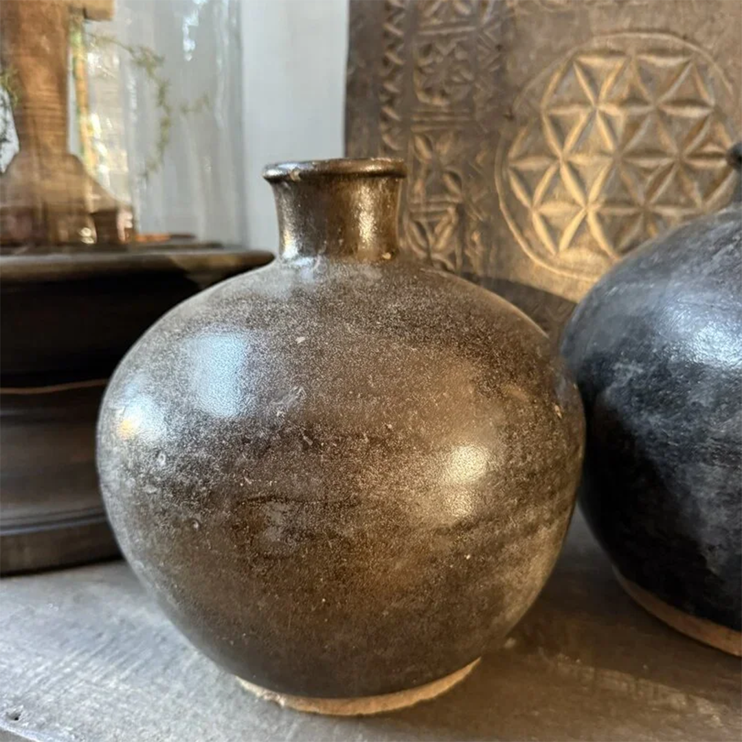 Chinesische Vase / Topf schwarz