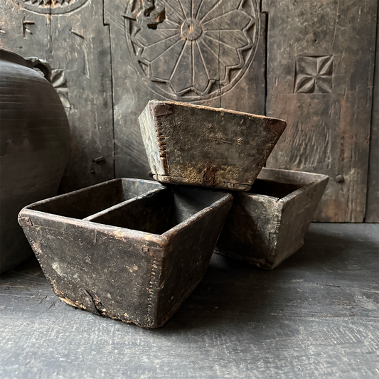 Old wooden box with compartments s