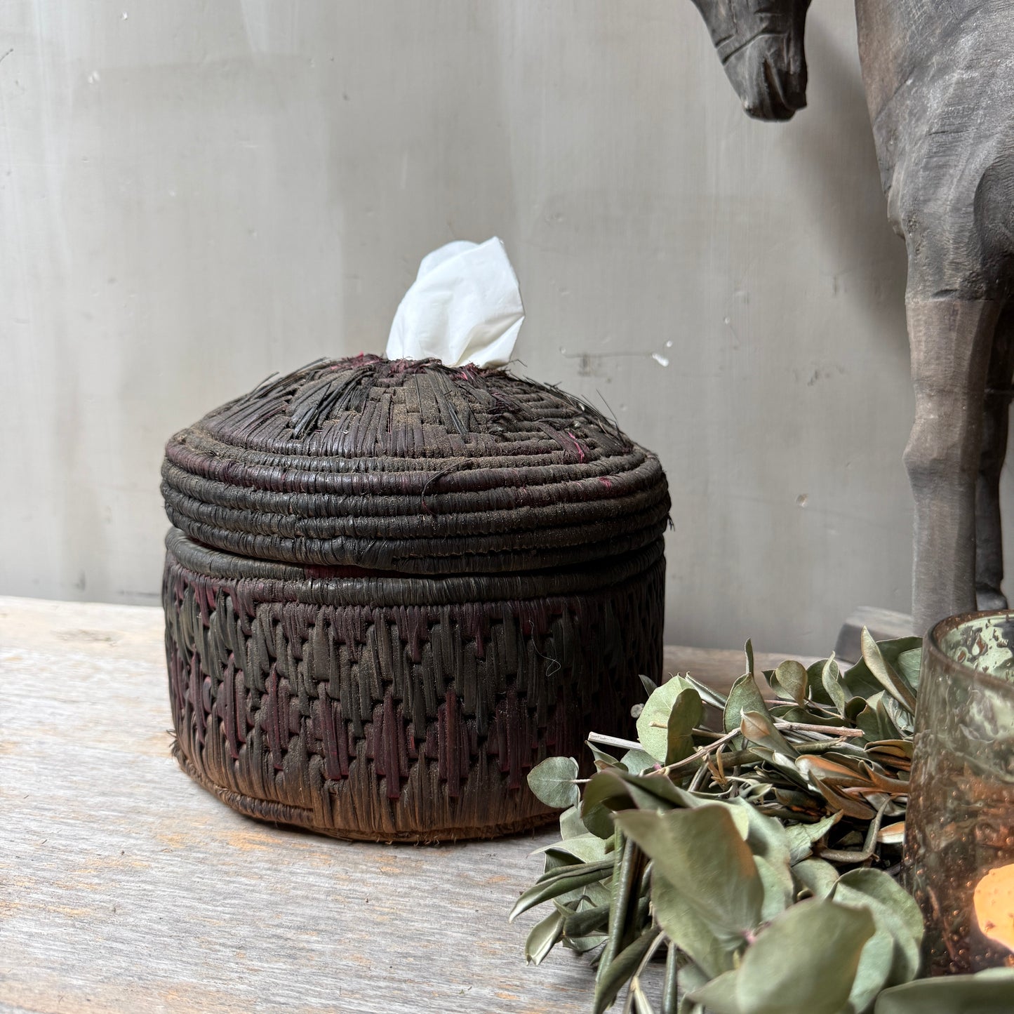 Oude originele mand / dessert basket mini donker