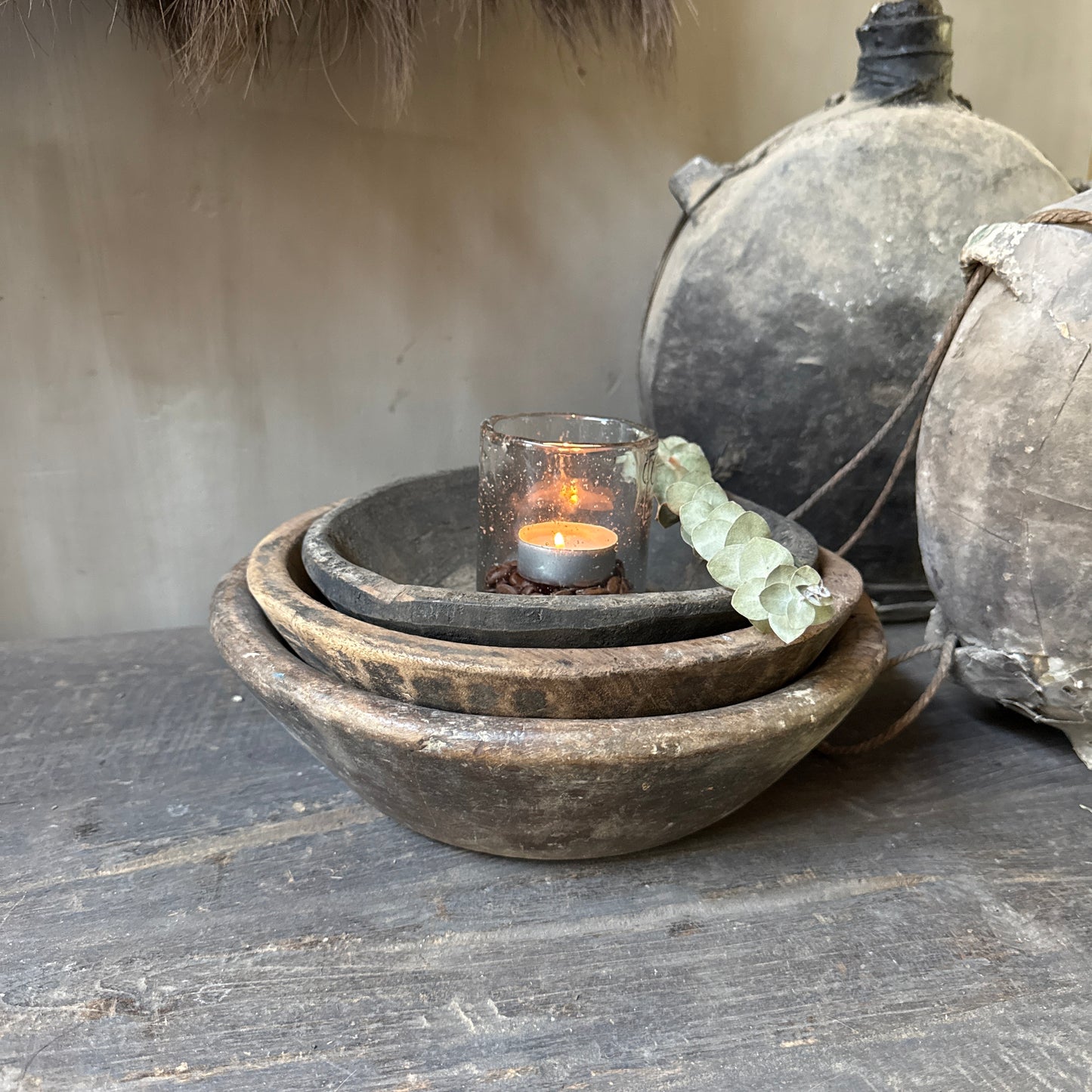 Interieur decoratie set stapel schalen S