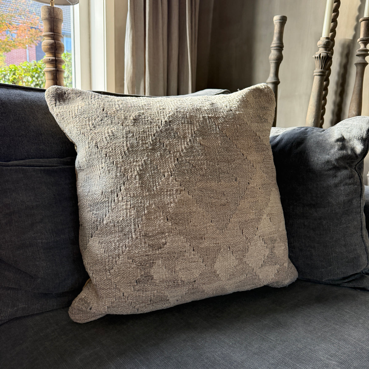 Kelim cushion gray/brown