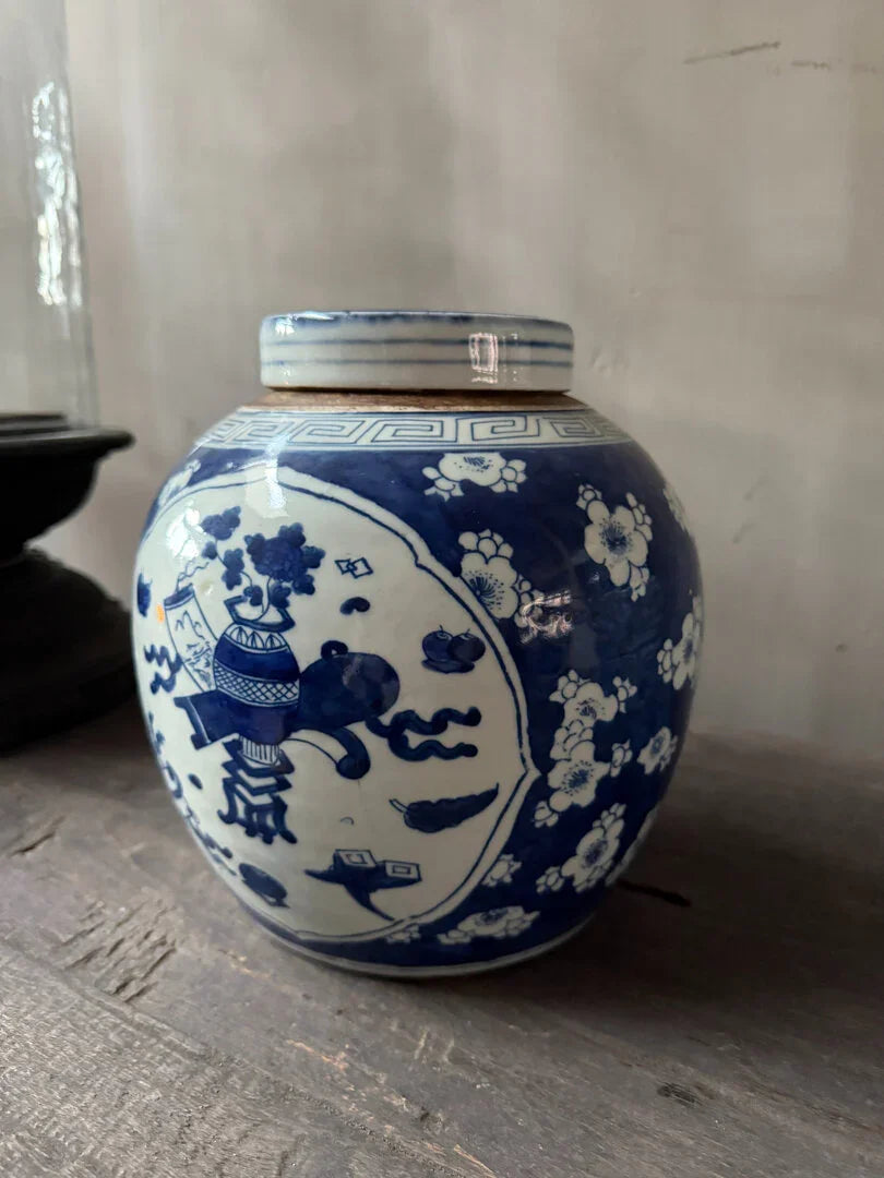 Antieke Chinese gember pot met deksel - My Sober Home
