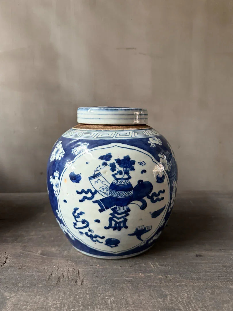 Antieke Chinese gember pot met deksel - My Sober Home