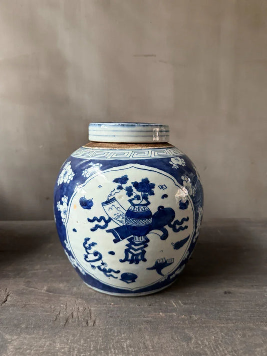 Antieke Chinese gember pot met deksel - My Sober Home