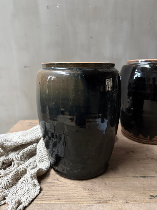 Gember pot zwart glazuur