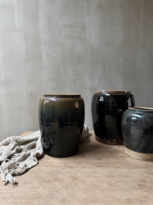 Gember pot zwart glazuur