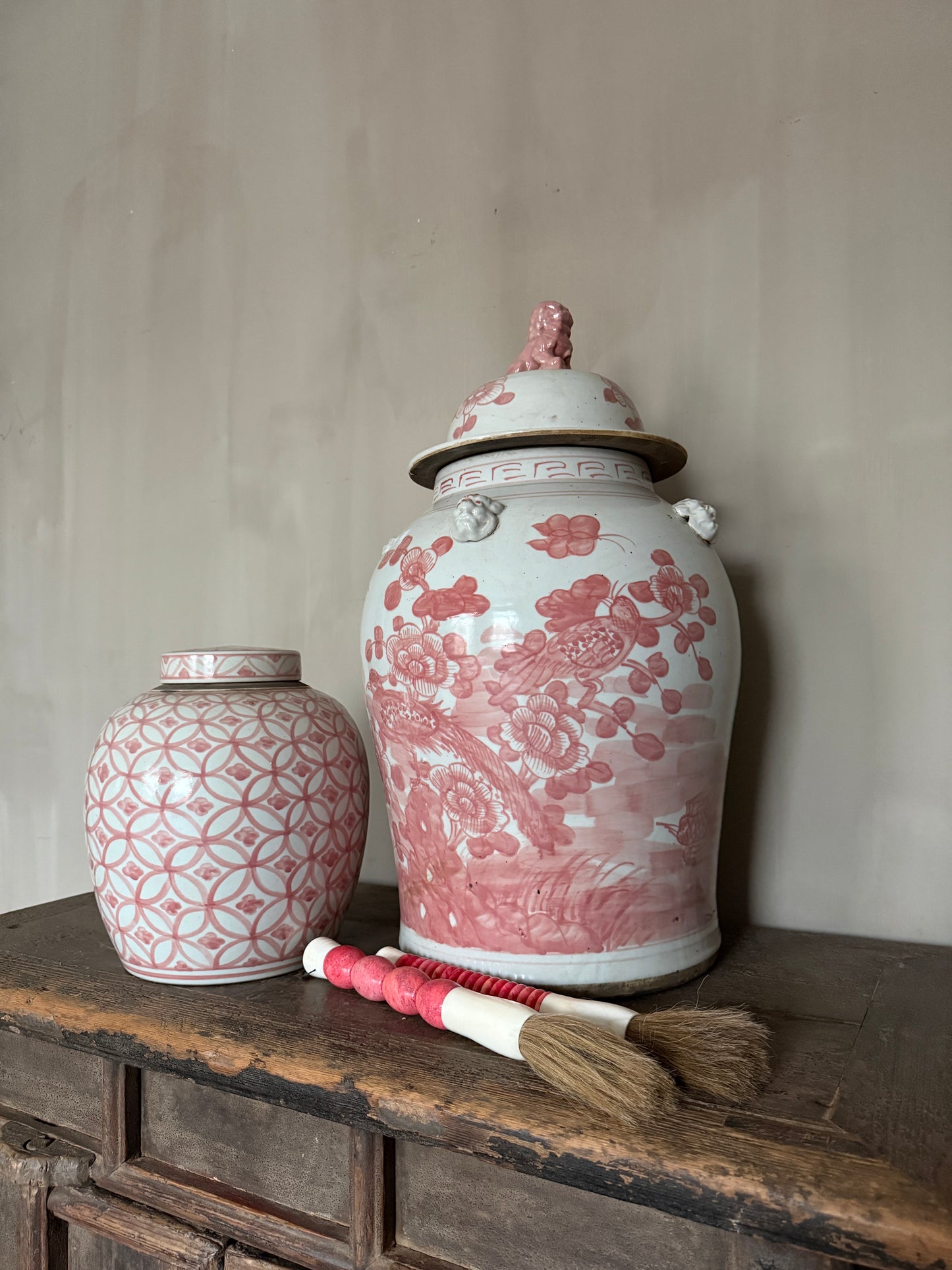 Chinese gember pot met deksel en oortjes