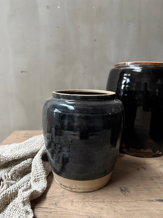 Gember pot zwart glazuur