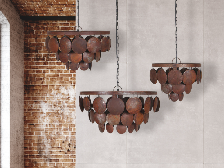 Pendant lamp metal round discs Lauren S