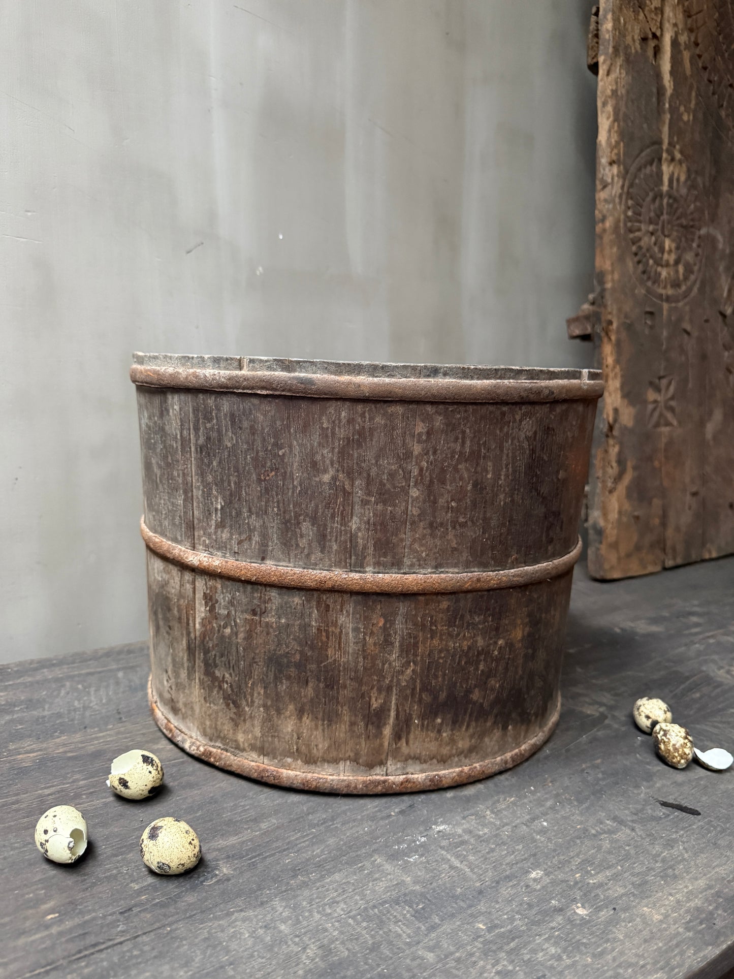 Oude houten bak / ton