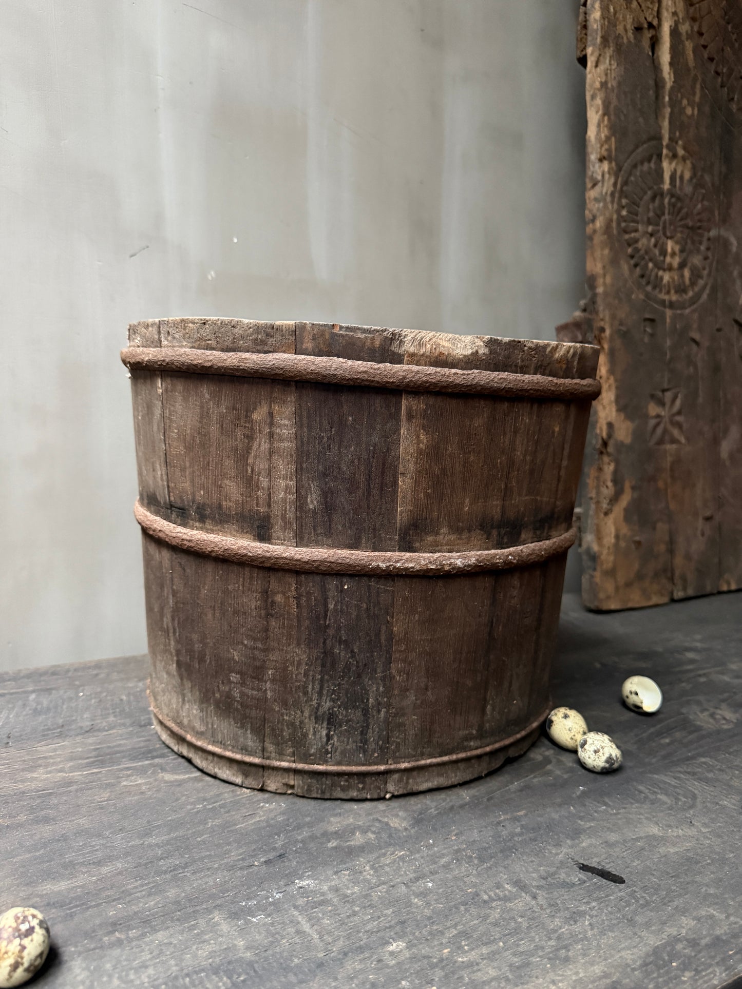 Oude houten bak / ton