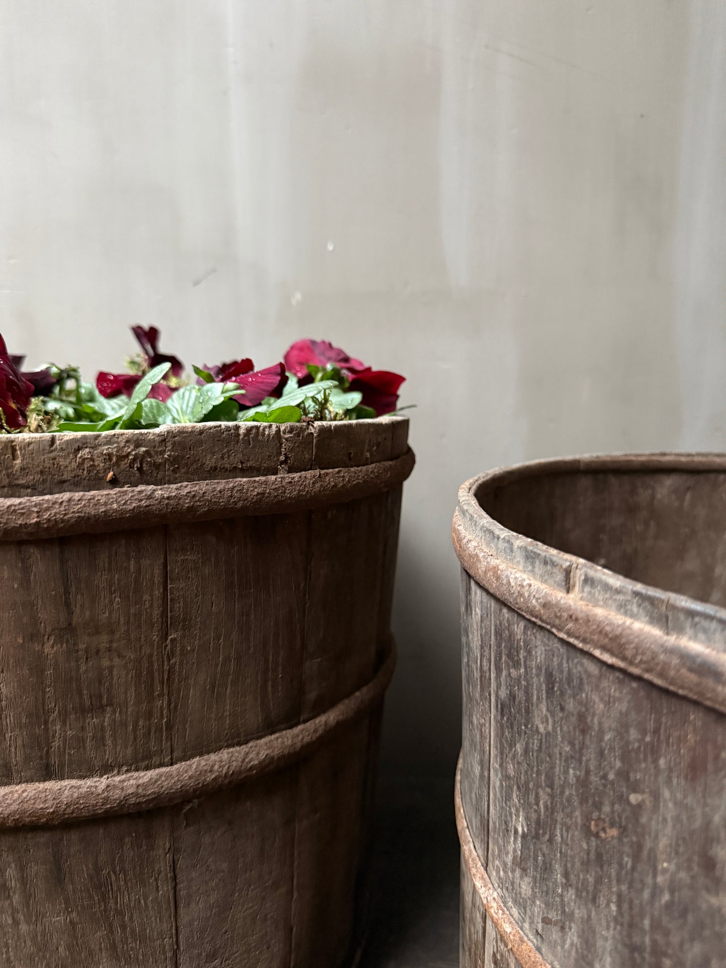 Oude houten bak / ton