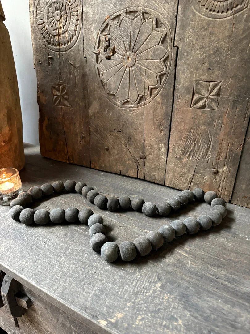 Grote houten kralen ketting - My Sober Home