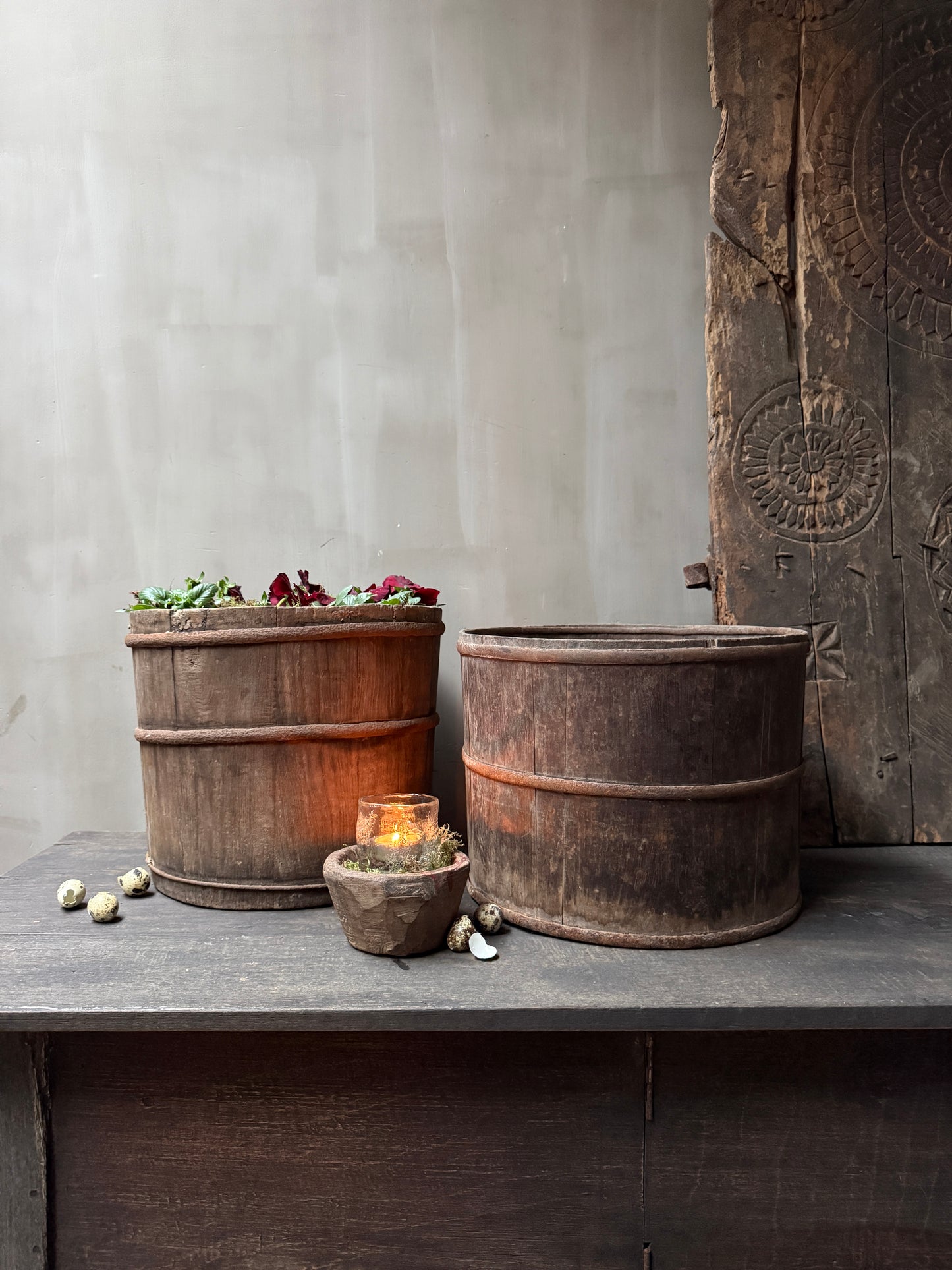 Oude houten bak / ton