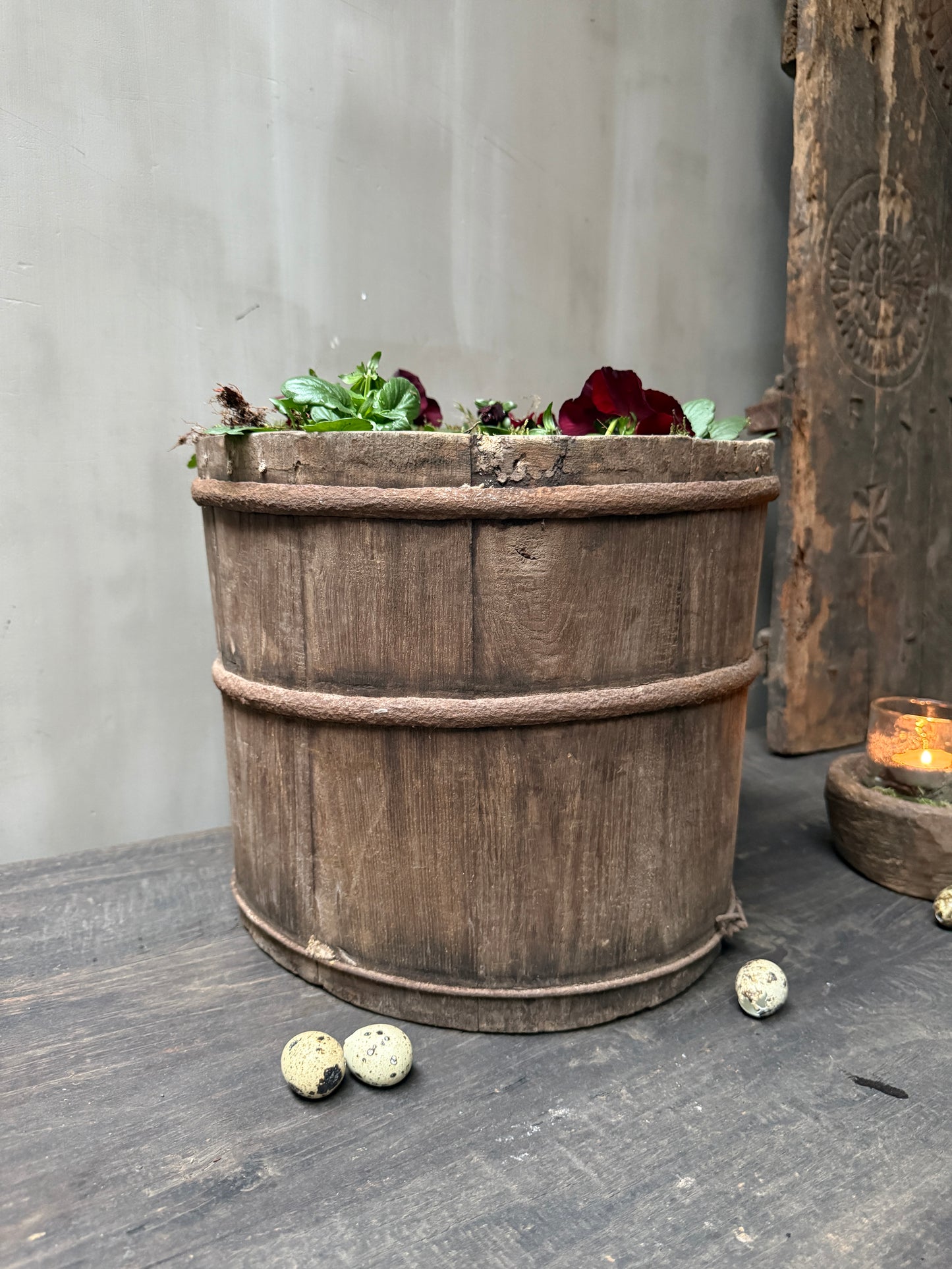 Oude houten bak / ton