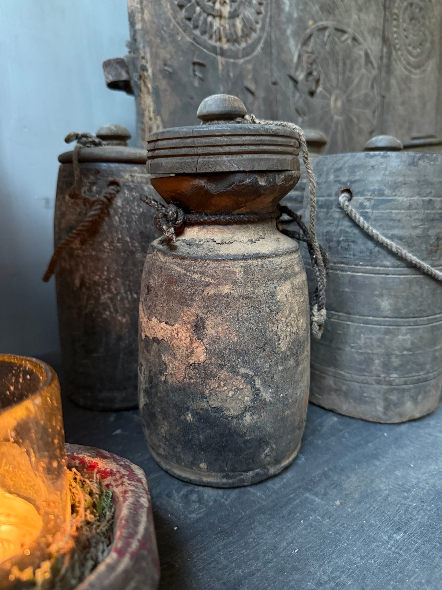 Old Nepalese jar with lid