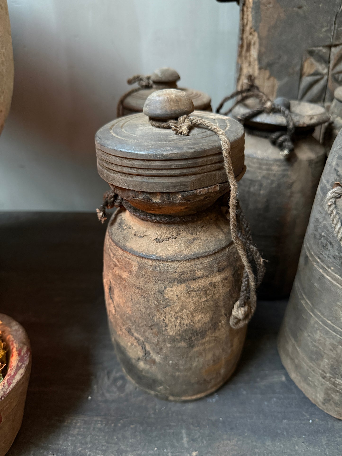 Old Nepalese jar with lid