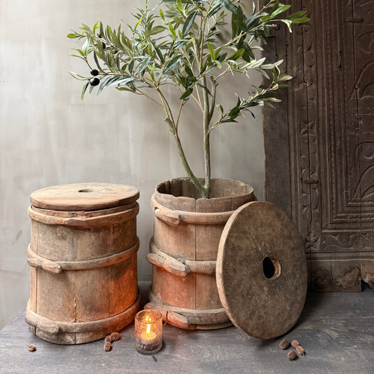 Authentieke oude houten karnton / boterkarn 4