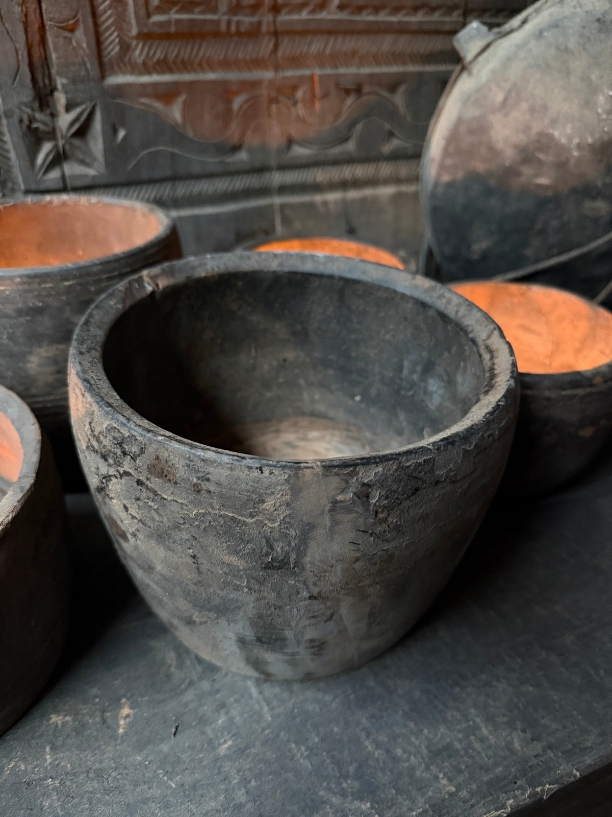Wooden pot